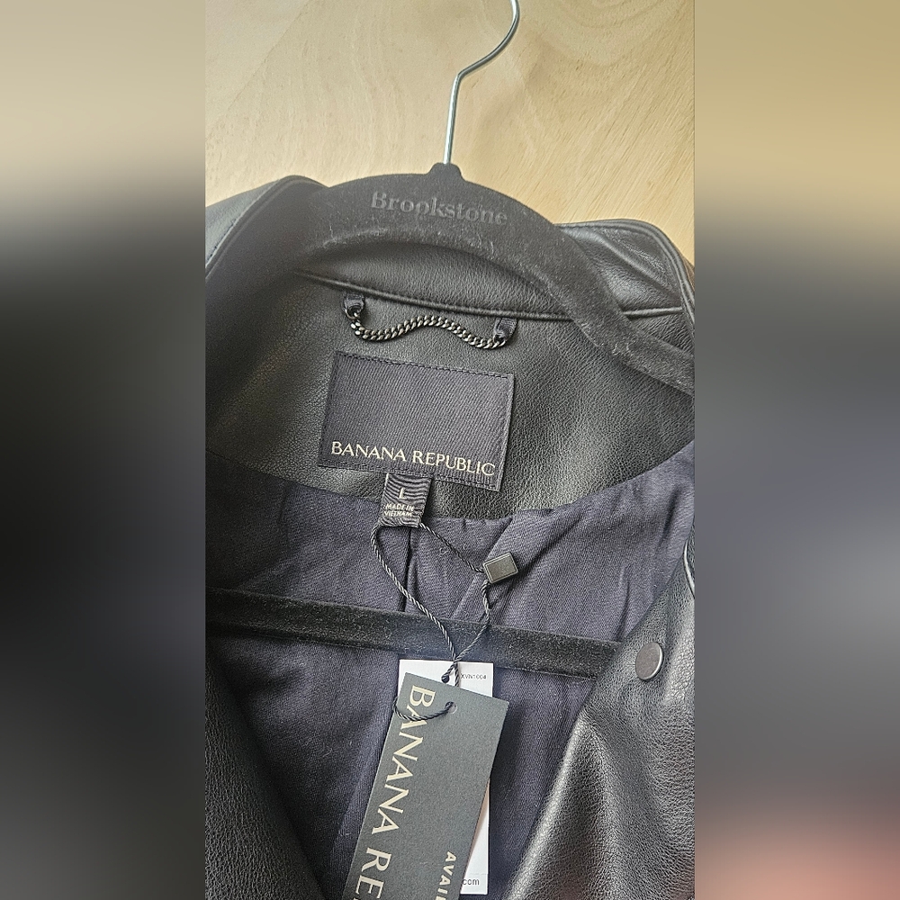Banana Republic Black Faux Leather Jacket - NWT - Picture 8 of 11